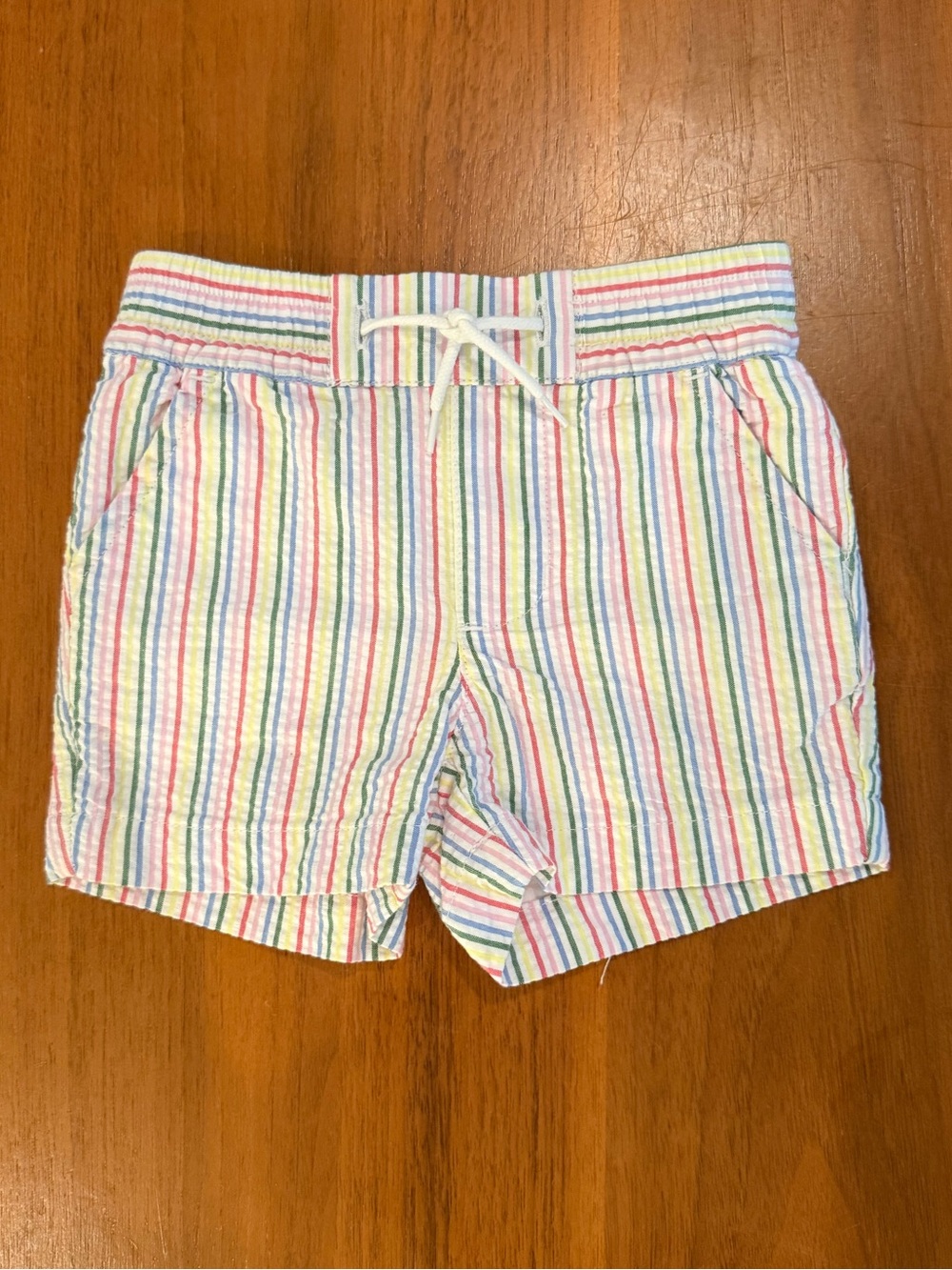 Janie and Jack baby striped rainbow seersucker shorts
